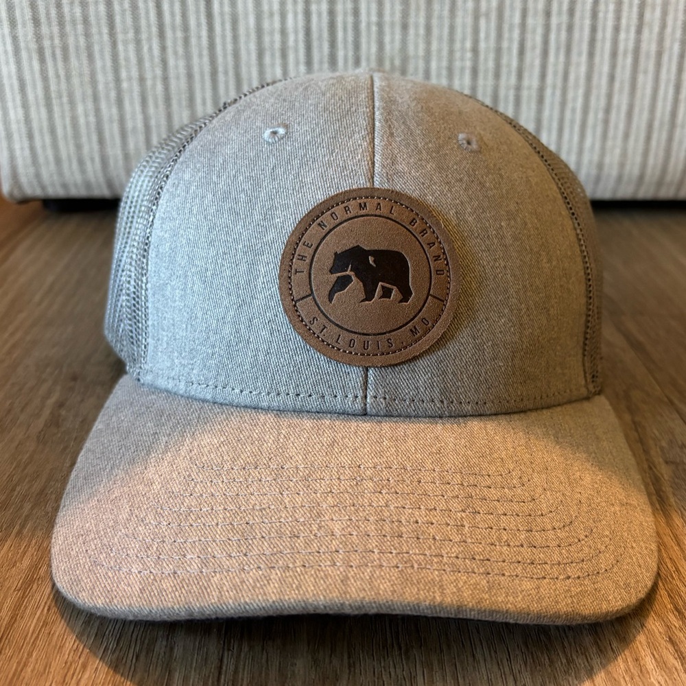 The Normal Brand Gray Cap with Brown Patch